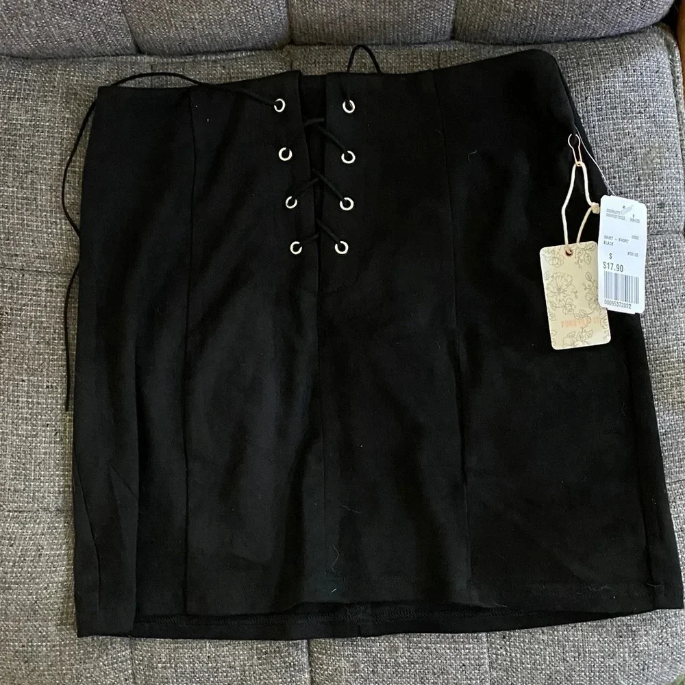 Forever 21 NWT Suede Lace Up Skirt